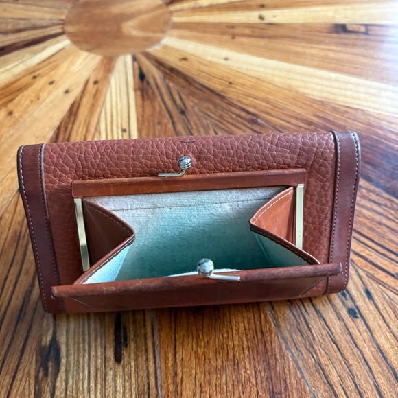 Dooney & Bourke Vintage Leather Clutch Wallet Flap Front Coin Purse Brown - Picture 4 of 4